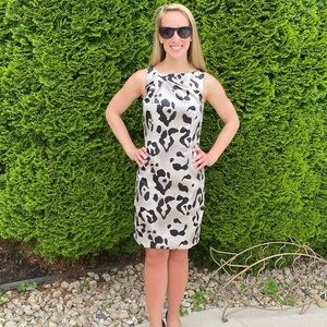 Ann Taylor Leopard Shift Dress Fully Lined - 00P